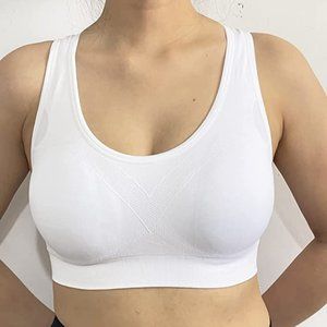 AKAMC 3 Pack Med Support Cross Back Wire Fee Removable Cups Sport Bras A193-72